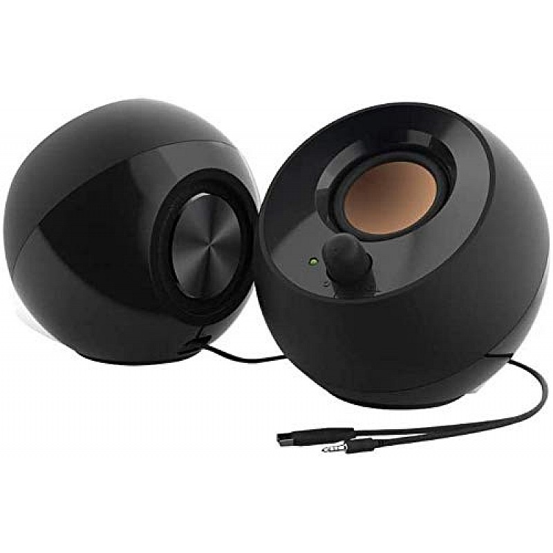 Creative pebble 2.0 usb-powered desktop speakers with far-field drivers and passive radiators for pcs and laptops black