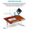 Portronics My buddy plus Adjustable Laptop cooling Table (Brown)