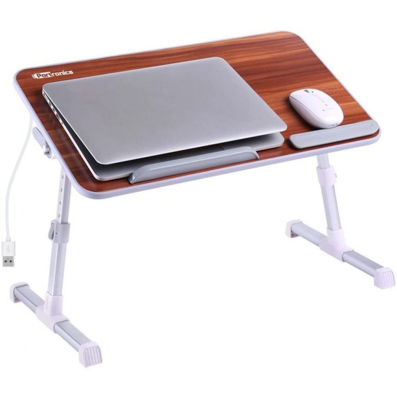 Portronics My buddy plus Adjustable Laptop cooling Table (Brown)