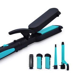 Havells HC4045 5-in-1 Multi Styling Kit - Straightener, Curler, Crimper, Conical Curler & Volume Brush For Multiple Hair Styles Blue Black