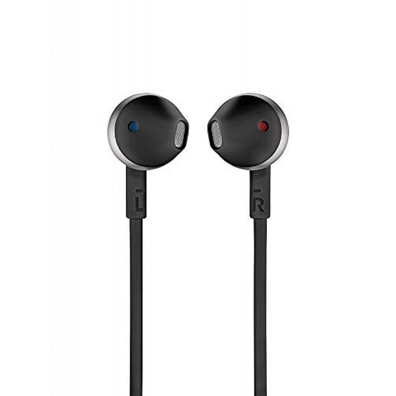 JBL T205BT Pure Bass Wireless Metal Earbud Headphones with Mic (Black)