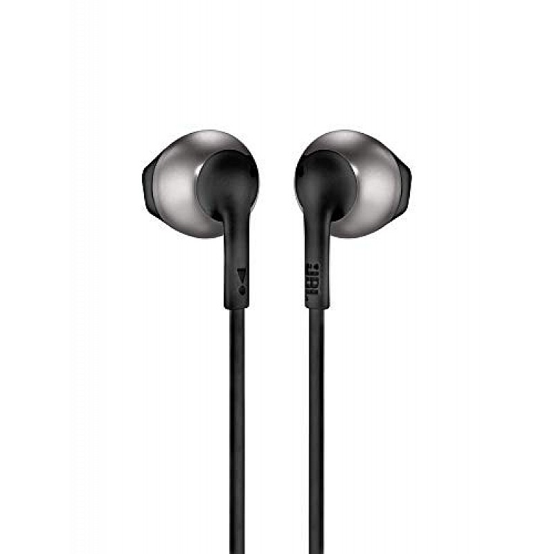 JBL T205BT Pure Bass Wireless Metal Earbud Headphones with Mic (Black)