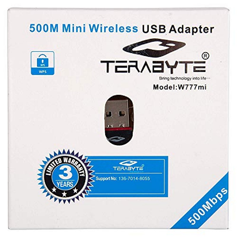 Terabyte 500Mbps Mini Wireless Wi-Fi Dongle/Adapter (Black)