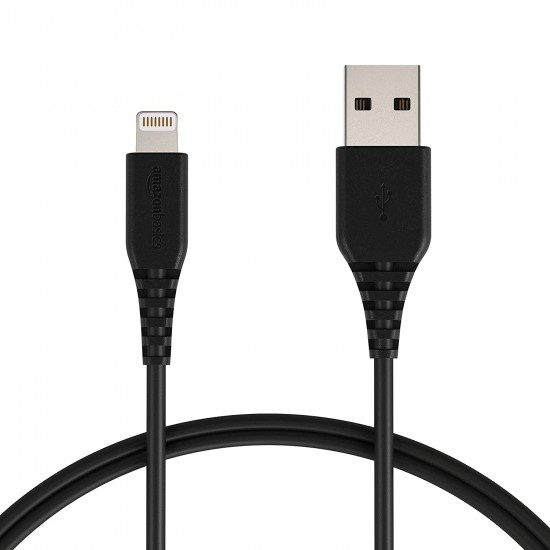 Apple Certified Lightning to USB Charge and Sync Cable, 3 Feet (0.9 Meters) - Black