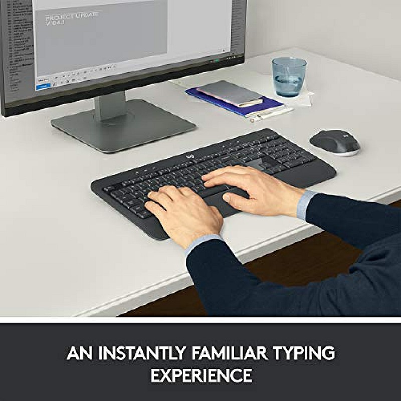 Logitech MK540 Wireless Keyboard and Mouse Combo for Windows, 2.4 GHz Wireless with Unifying USB-Receiver