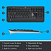 Logitech MK540 Wireless Keyboard and Mouse Combo for Windows, 2.4 GHz Wireless with Unifying USB-Receiver