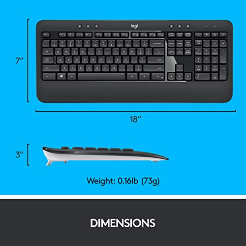 Logitech MK540 Wireless Keyboard and Mouse Combo for Windows, 2.4 GHz Wireless with Unifying USB-Receiver