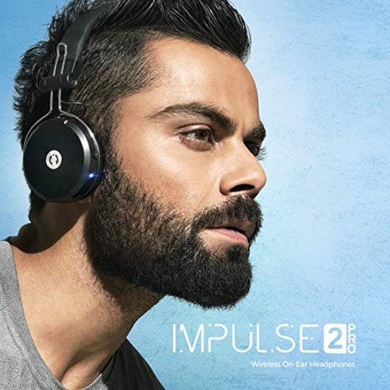 MuveAcoustics Impulse2PRO MA-1600SB Wireless On-Ear Headphones with Mic and Integrated Controls (Steel Black) 