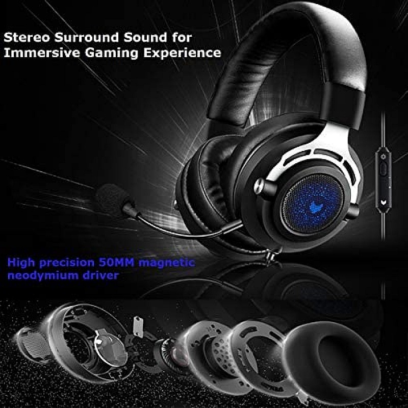 Rapoo VH150 Gaming Headset USB Surround Sound Breathing LED Backlight Headphone with Microphone for Gamer