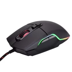 Live Tech Vulcan Wired USB Gaming Mouse 7 Programmable Buttons 2750 DPI Sensor RGB Lighting Durable for Windows PC Gamers