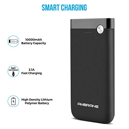 Ambrane PP-11 10000mAH Lithium Polymer Power Bank Black Ambrane PP-11 10000mAH Lithium Polymer Power Bank Black