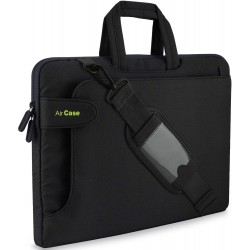 AirCase Laptop Bag Sleeve  Bag for 15.6-Inch Laptop MacBook Shoulder Strap Pocket Black