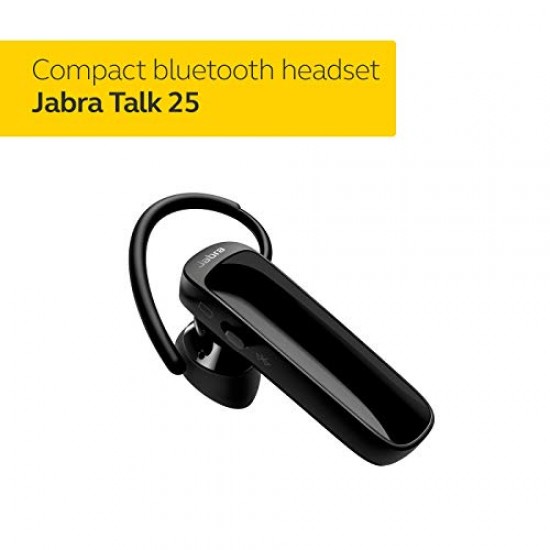 Jabra Talk 25 Wireless Bluetooth On Ear Headset with Mic Black