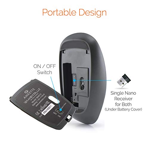 Amkette Wi-Key Plus 2.4 GHz USB Wireless Keyboard & Mouse Combo for PC, Laptop and Devices with USB Support (Grey/Black) Amkette Wi-Key Plus 2.4 GHz USB Wireless Keyboard & Mouse Combo for PC, Laptop and Devices with USB Support (Grey/Black)