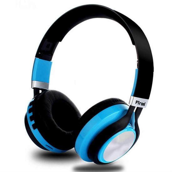 PTron Kicks Over The Ear Wireless Bluetooth Headphones with Mic - (Blue)