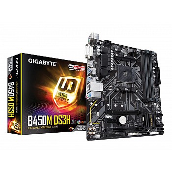 Gigabyte B450M DS3H (AMD Ryzen AM4/M.2/HMDI/DVI/USB 3.1/DDR4/Micro ATX/Motherboard)