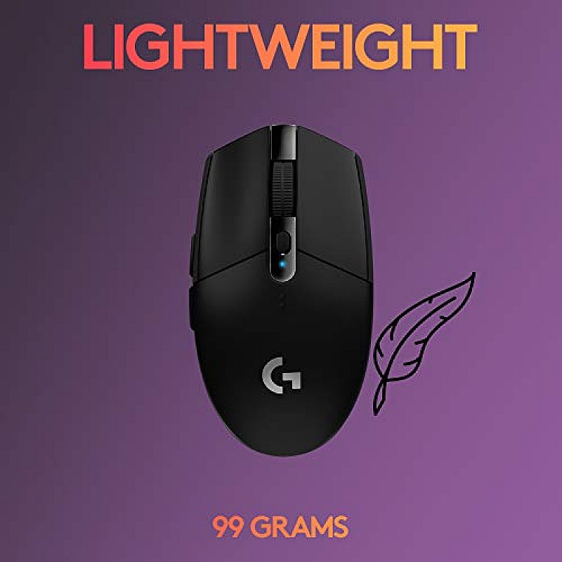 Logitech g 304 lightspeed wireless gaming mouse, hero sensor, 12,000 dpi, lightweight