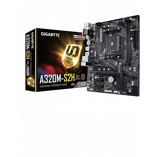 GIGABYTE GA-A320M-S2H (AMD Ryzen AM4 / MicroATX / 2xDDR4/ HDMI/ Realtek ALC887/ 3xPCIe/ USB3.1 Gen 1/ LAN/ Motherboard)