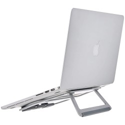 Aluminum Foldable Laptop Stand for Laptops up to 15", Silver