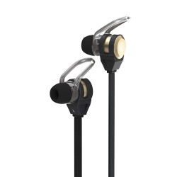 Nu Republic Jaxx M Wired Earphone with Ultra Bass (Black and Gold) 