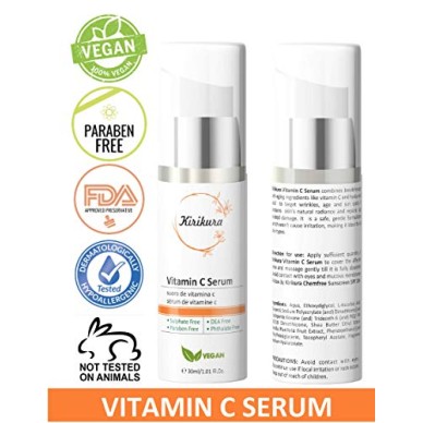 KIRIKURA Vitamin C 25% Vegan, Anti Ageing Serum with Ferulic Acid, Vitamin E 1.01 fl.oz. KIRIKURA Vitamin C 25% Vegan, Anti Ageing Serum with Ferulic Acid, Vitamin E 1.01 fl.oz.