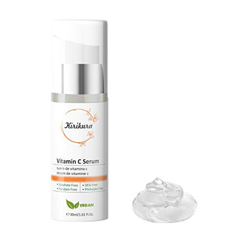 KIRIKURA Vitamin C 25% Vegan, Anti Ageing Serum with Ferulic Acid, Vitamin E 1.01 fl.oz.