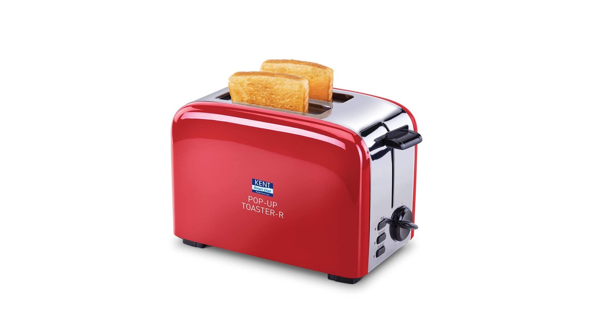 KENT 16030 850-Watt 2-Slice Pop-up Toaster (Red)