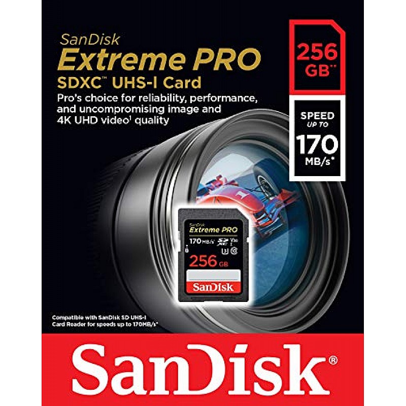 SanDisk 128GB Extreme Pro SDXC UHS-I Card - C10, U3, V30, 4K UHD, SD Card - SDSDXXY-128G-GN4IN