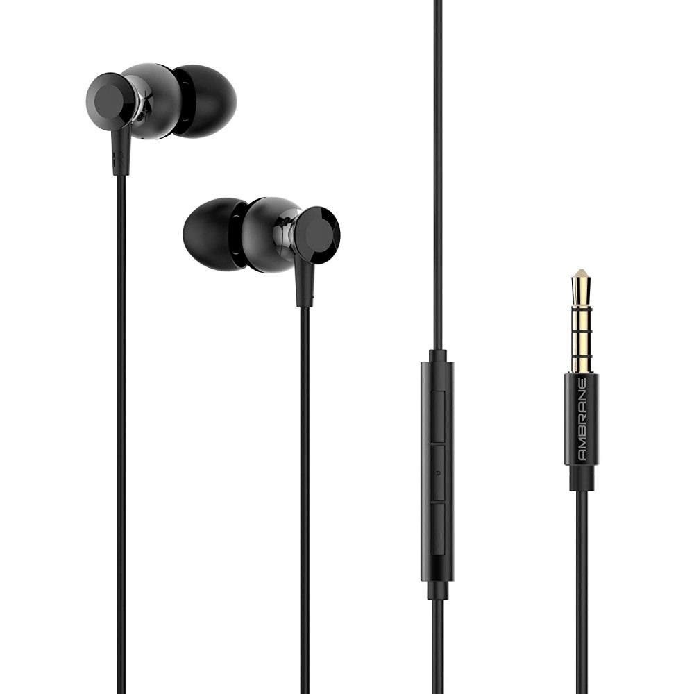 Ambrane Ep-1100 In-ear Extra Bass Headphones With Mic (black)