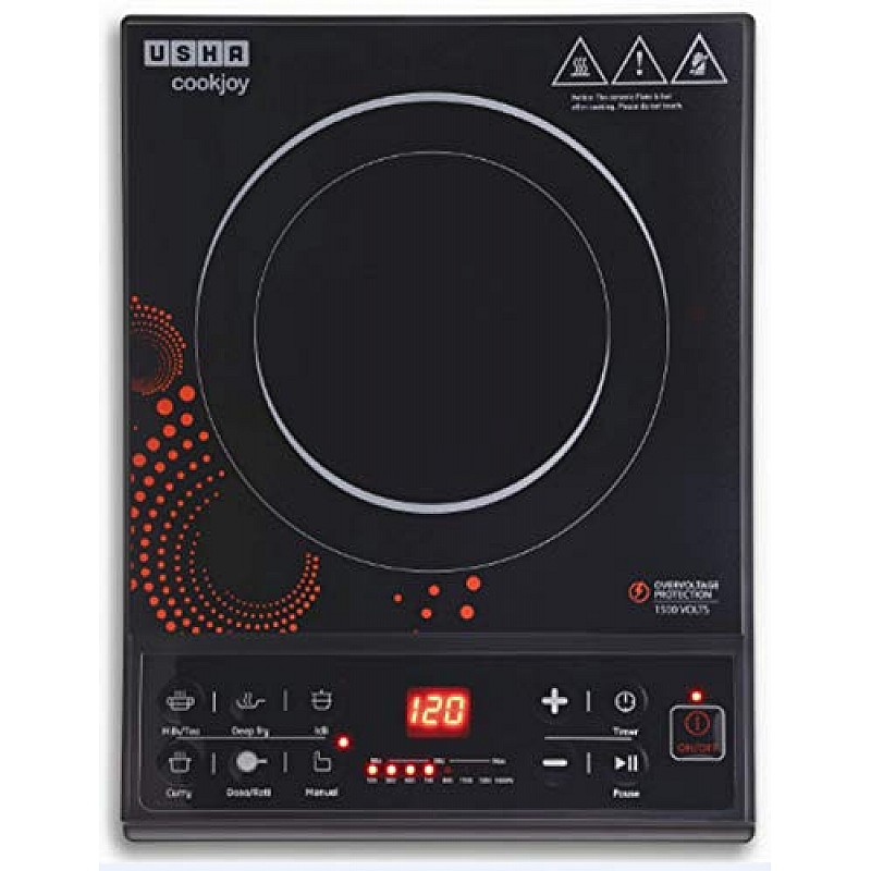 Usha Cook Joy-3616 1600-Watt Induction Cooktop Black