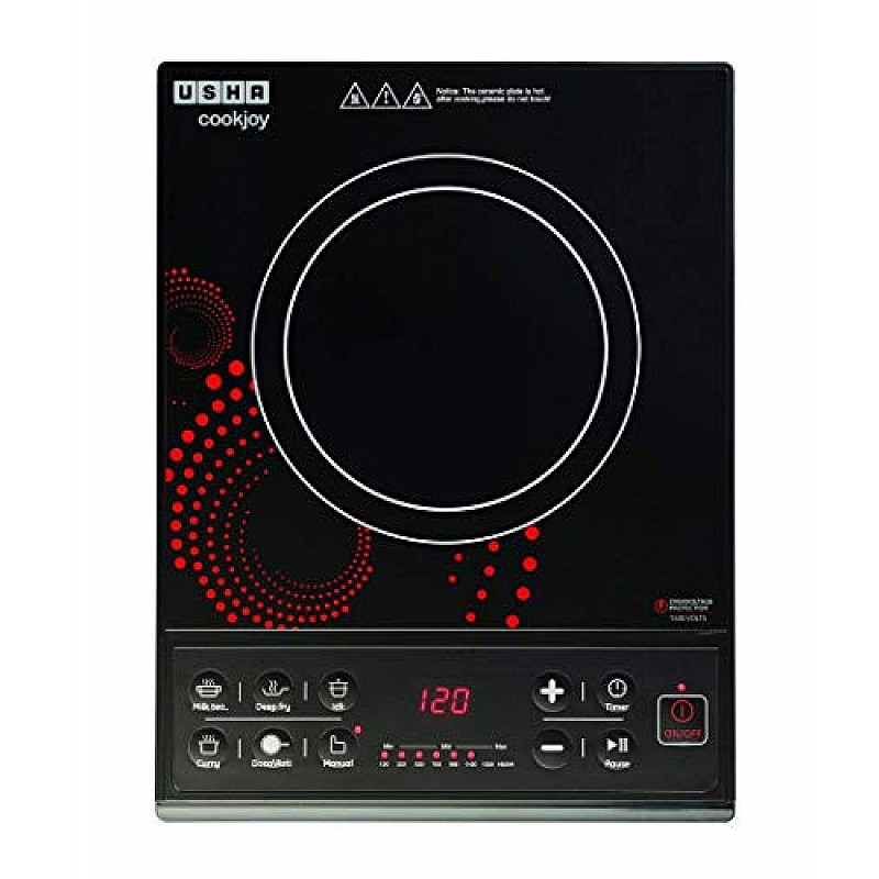 Usha Cook Joy-3616 1600-Watt Induction Cooktop Black