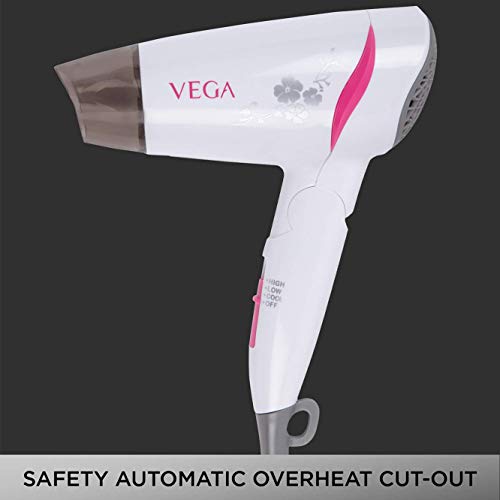 VEGA Go Style 1200 Hair Dryer (VHDH-18), White VEGA Go Style 1200 Hair Dryer (VHDH-18), White