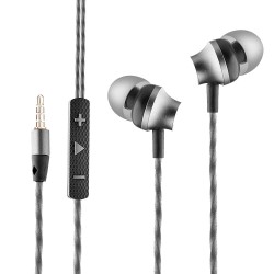 Ambrane EP-60 in-Ear Metal Headphones with Mic (Black)