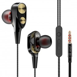 pTron Boom Evo 4D in-Ear Dual Driver Wired Headphones with in-line Mic & Volume Control