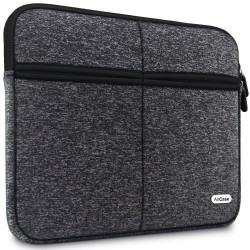 AirCase Laptop Bag Sleeve Case Cover for 14-Inch Laptop MacBook 6-Multi Pockets Carbon Black