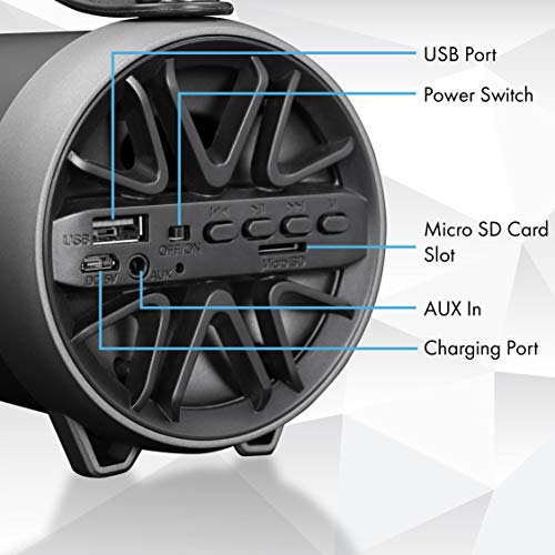 Zebronics ZEB-AXON Wireless Bluetooth 10W Barrel Finish Portable Speaker With Supporting Handy Strap, USB, SD Card, AUX & FM Zebronics ZEB-AXON Wireless Bluetooth 10W Barrel Finish Portable Speaker With Supporting Handy Strap, USB, SD Card, AUX & FM