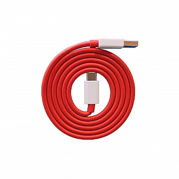 Compatible Dash/Warp Data Sync Fast Charging Cable Supported for All C Type Devices (Red and White)
