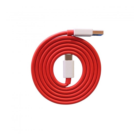 Compatible Dash/Warp Data Sync Fast Charging Cable Supported for All C Type Devices (Red and White)