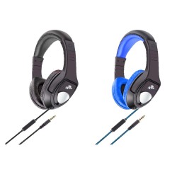 eKlasse EKWHP08BAI Black+EKWHP08BAI Blue Wired Headphone Bundle (Black) 