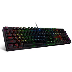 Redragon SU-RARA K582 RGB LED Backlit Mechanical Gaming Wired Keyboard with 104 Keys-Linear and Quiet-Red Switch Black