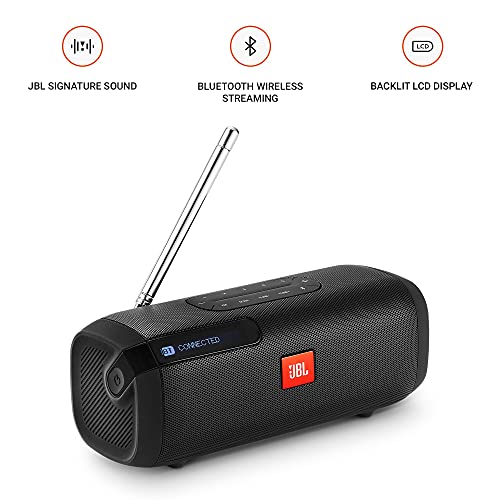 JBL Tuner by HarmanPortable Bluetooth Speaker with FM Radio, 8 Hours Playtime (Black) JBL Tuner by HarmanPortable Bluetooth Speaker with FM Radio, 8 Hours Playtime (Black)