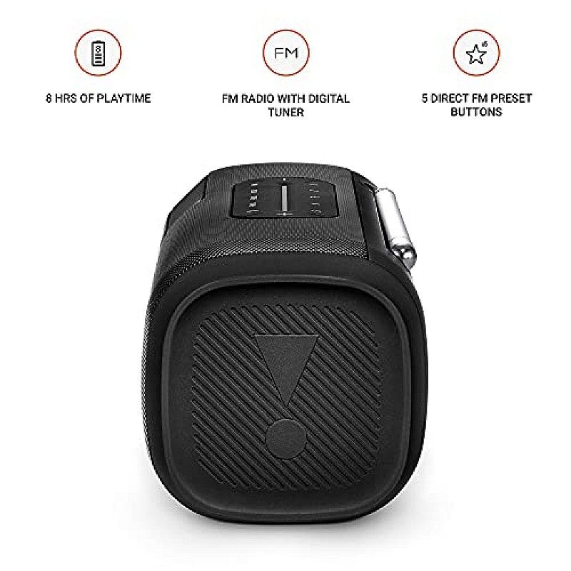 JBL Tuner by HarmanPortable Bluetooth Speaker with FM Radio, 8 Hours Playtime (Black)