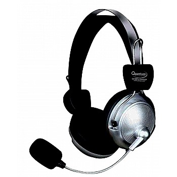 Quantum USB Headphone with Mic (Silver/Black)