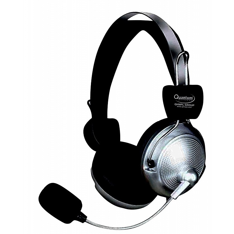 Quantum USB Headphone with Mic (Silver/Black)