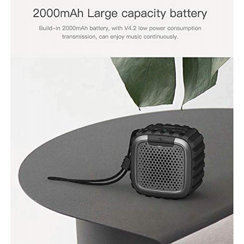 Photron P10 Wash IPX5 Waterproof Shockproof Wireless 10W RMS Super Bass Mini Metal Aluminium Alloy Portable Bluetooth Speaker with Mic (Black)