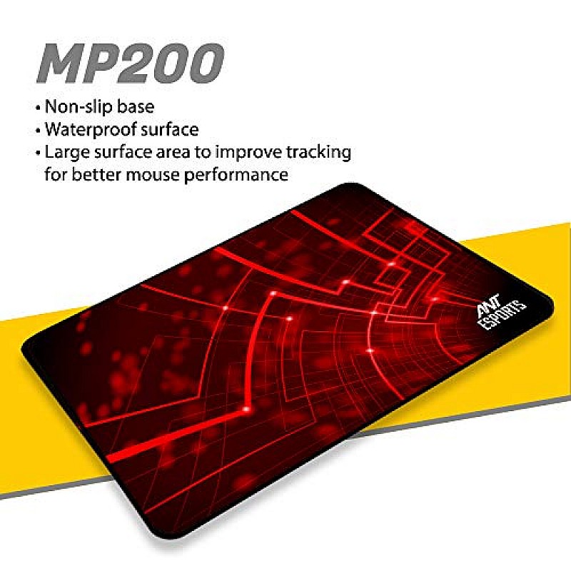 Ant Esports MP200 Medium Waterproof Gaming Mousepad (Black and Red)