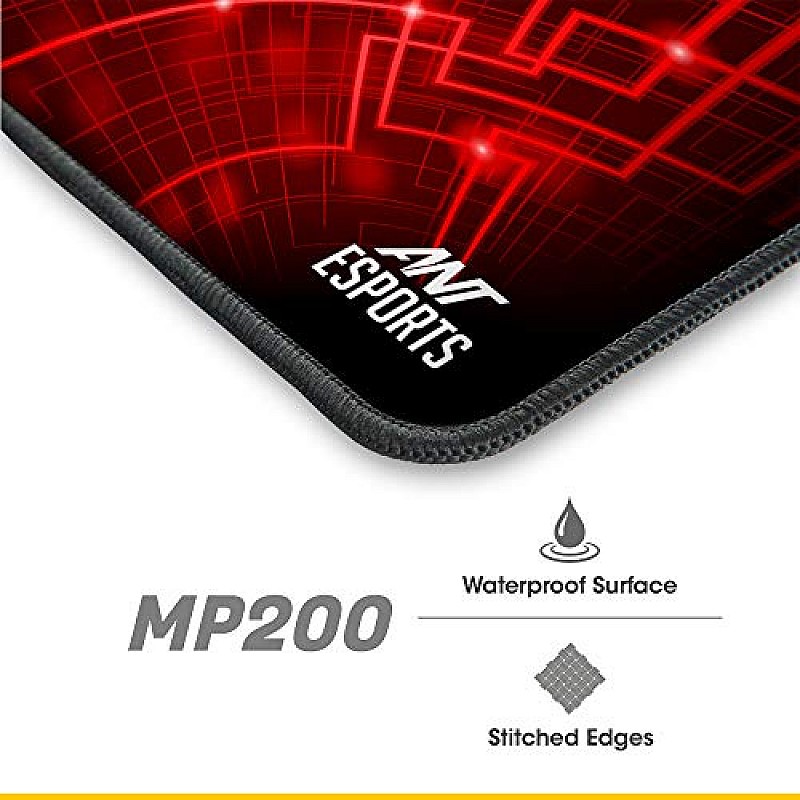 Ant Esports MP200 Medium Waterproof Gaming Mousepad (Black and Red)