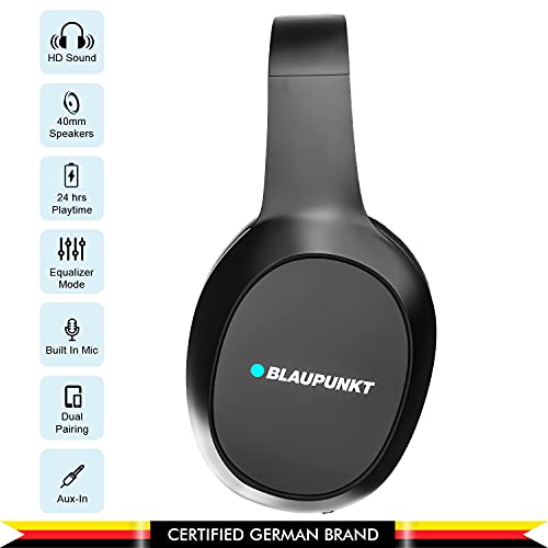 Blaupunkt BH21 Bluetooth Over-The -Ear High Bass HD Sound Wireless Headphone with Turbo Bass Blaupunkt BH21 Bluetooth Over-The -Ear High Bass HD Sound Wireless Headphone with Turbo Bass