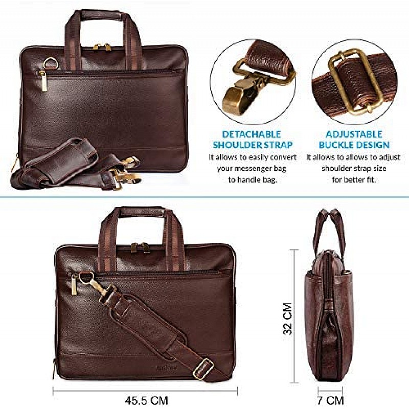 Aircase C54 Vegan Leather 15.6 Multifunction Laptop Bag (Brown)