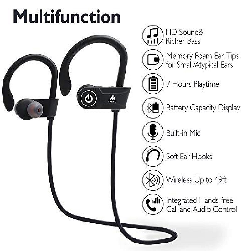 Maono AU-D20X Sports Wireless Bluetooth Headphones with Mic (Black)